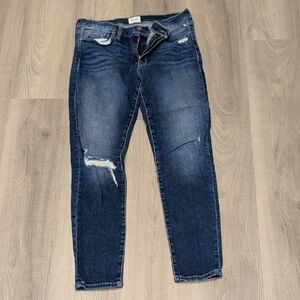Hudson Jeans Dark Blue Distressed Skinny Jeans